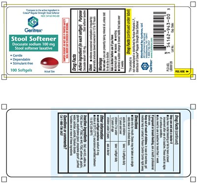 100 Pack Softgel Label (Geritrex Stool Softener (docusate Sodium) 100g 5416294300)